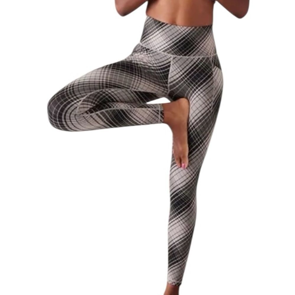 Athleta Salutation Stash Tight Plaid High-Waisted Women's Leggings size XXS